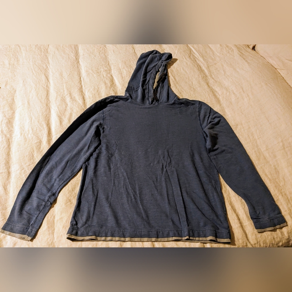 Ck Blue All Cotton Long Sleeve Hoodie, Size M